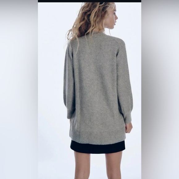 ZARA Wool Blend Oversized Cardigan in Gray , size Large - Picture 6 of 10
